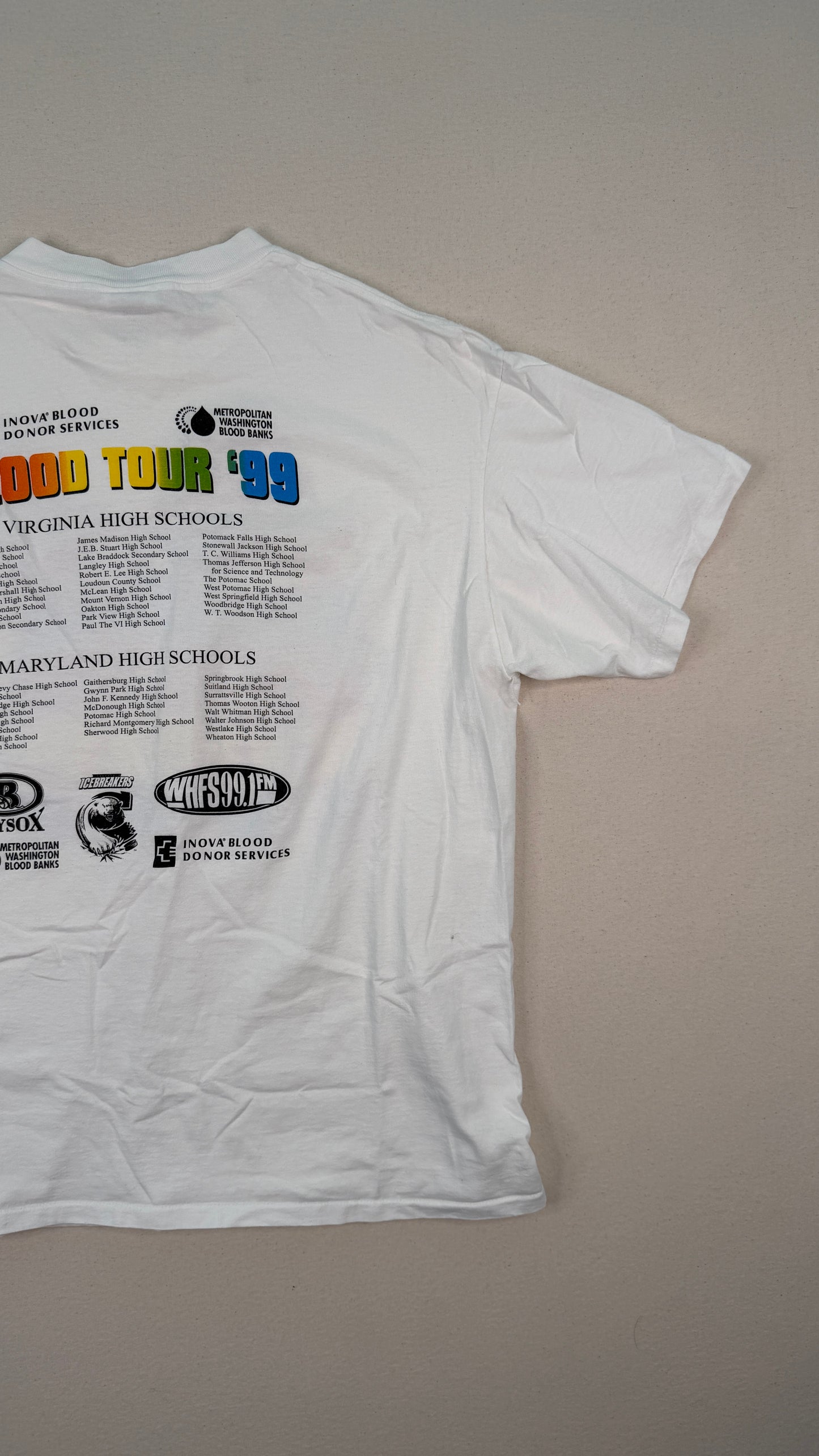 Vintage 1999 Grateful Blood Tour Graphic T-Shirt XL White Double-Sided Oneita Y2K Streetwear