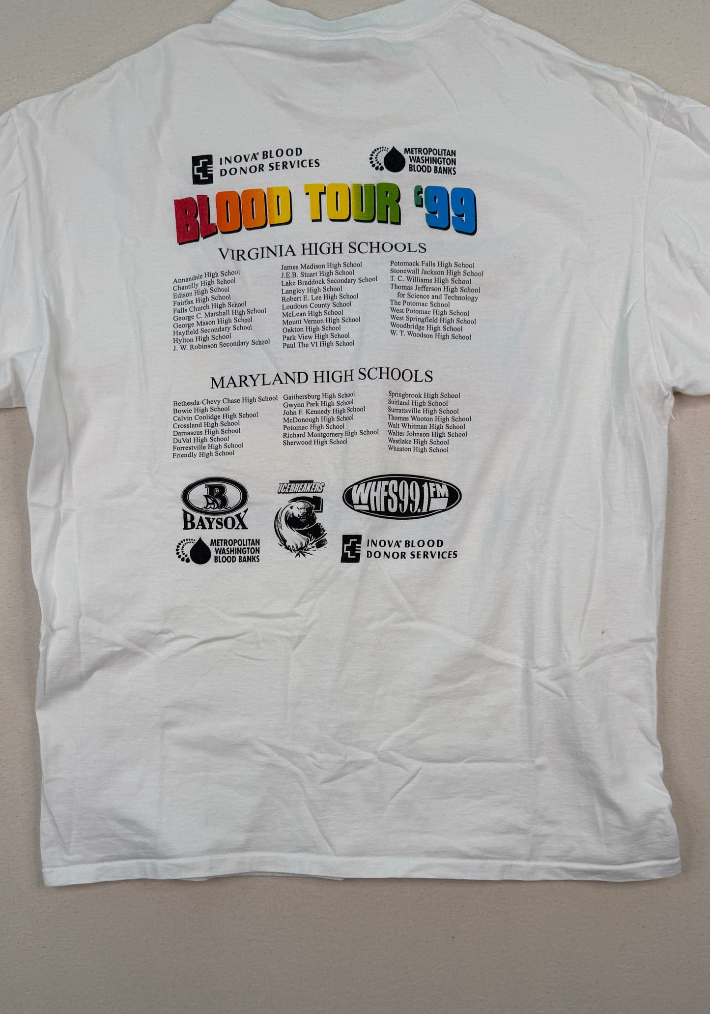 Vintage 1999 Grateful Blood Tour Graphic T-Shirt XL White Double-Sided Oneita Y2K Streetwear