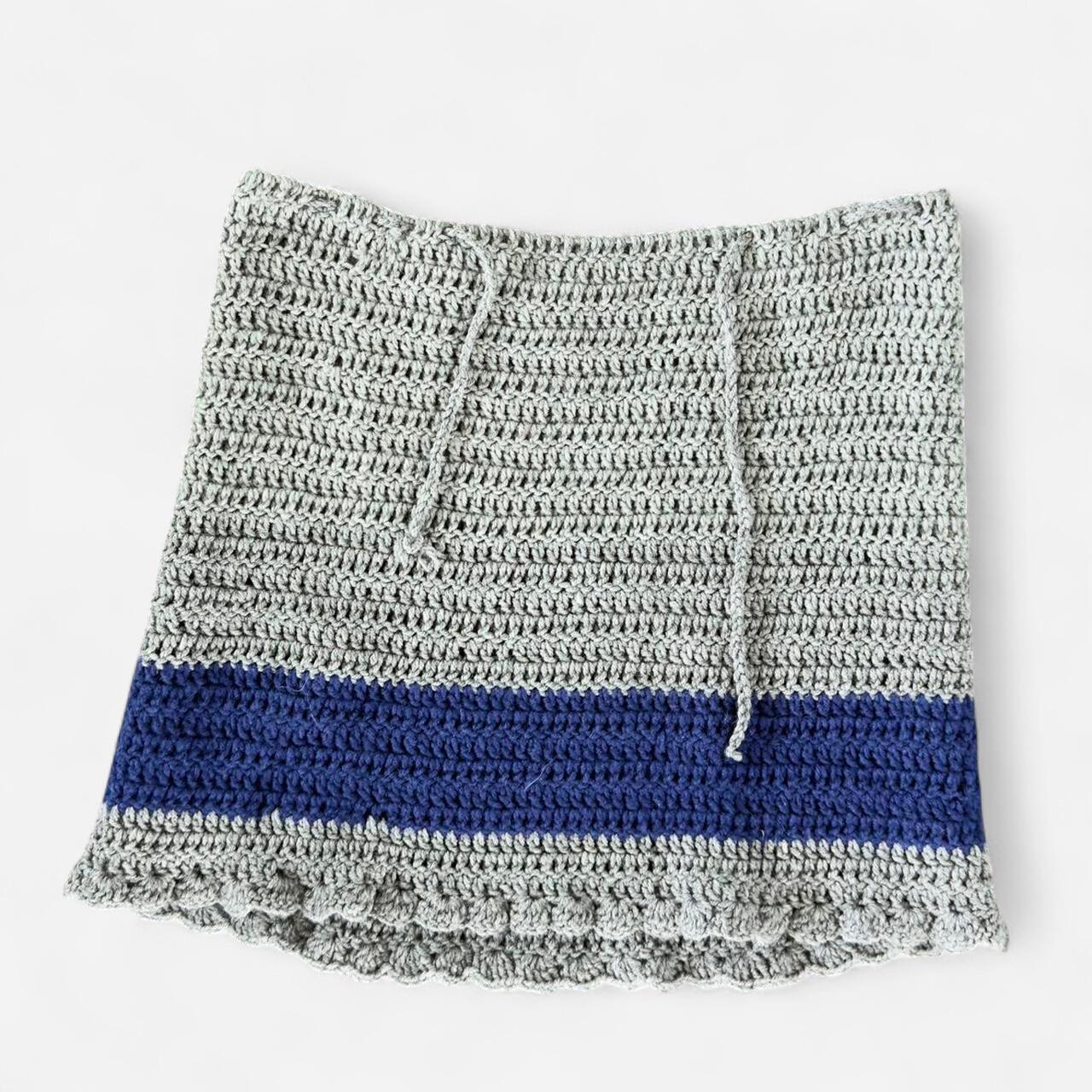 Hand-Crocheted Drawstring Mini Skirt