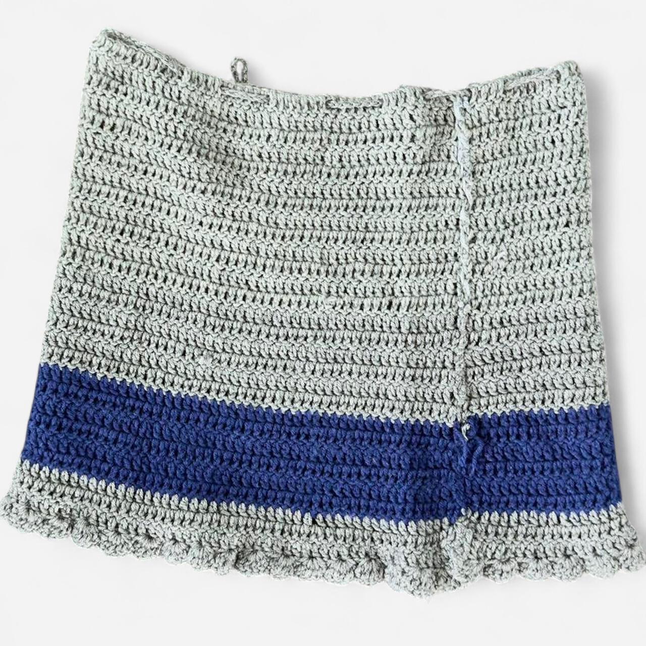 Hand-Crocheted Drawstring Mini Skirt