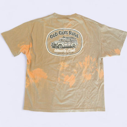 Bleached Graphic Tee - Old Guys Rule - Men's Oversized Streetwear T-Shirt - Unique DIY Grunge Y2K Style