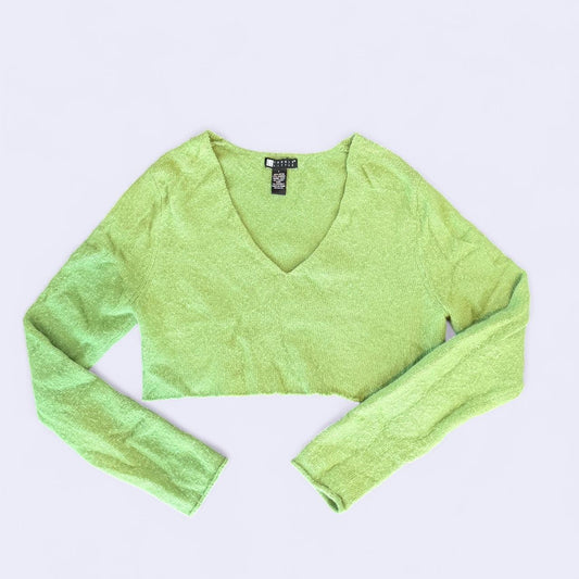 Carole Little Green Cropped Sweater
