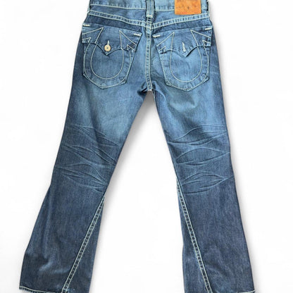 بنطلون جينز رجالي من ماركة ترو ريليجن باللون الأزرق الداكن