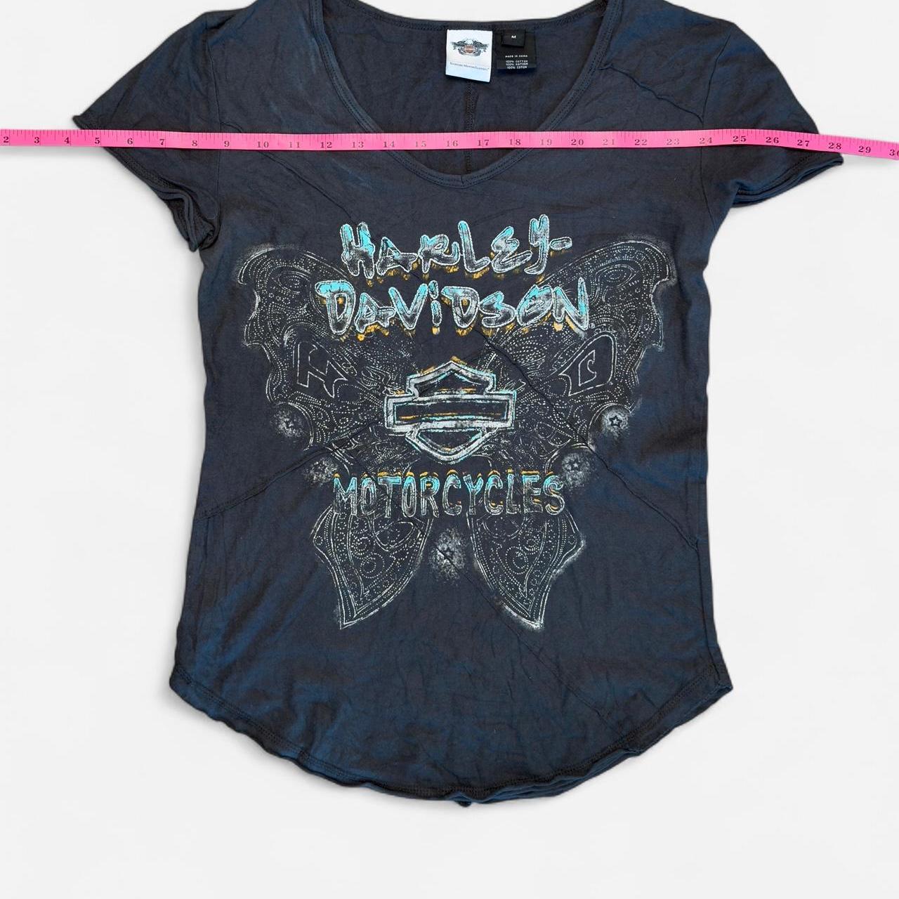 تيشيرتات هارلي ديفيدسون النسائية باللونين الأسود والرمادي