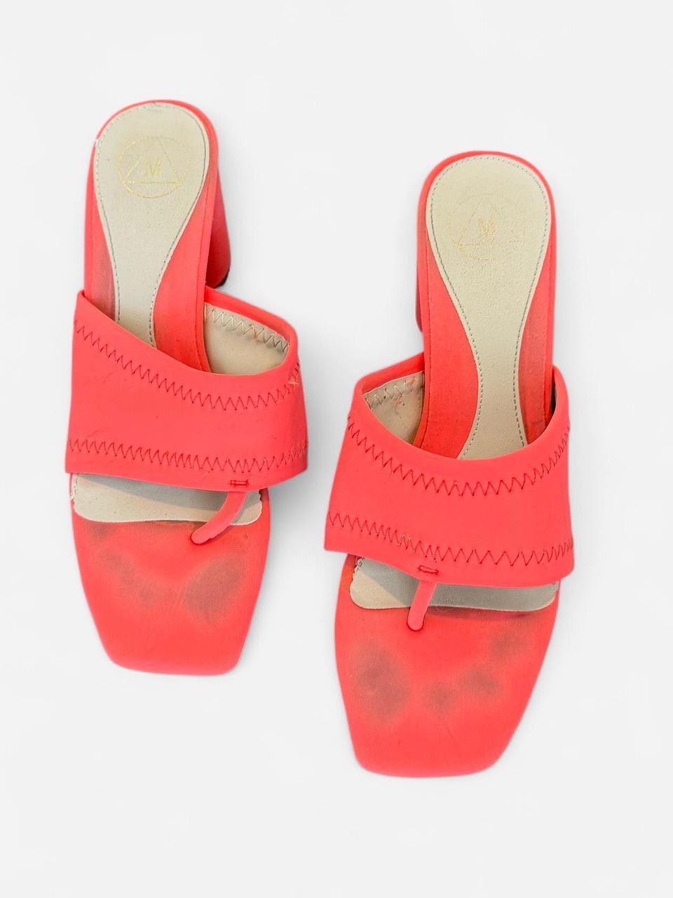 Coral Block Heel Sandals