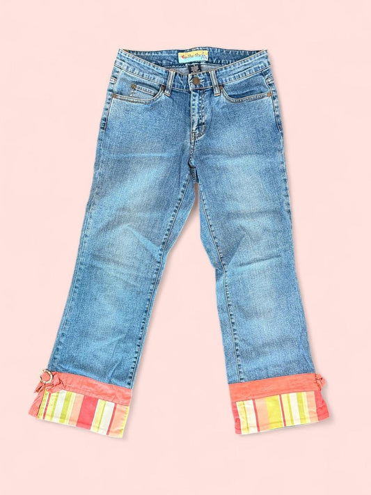 Y2K Too She She Jeans with Striped Cuffs