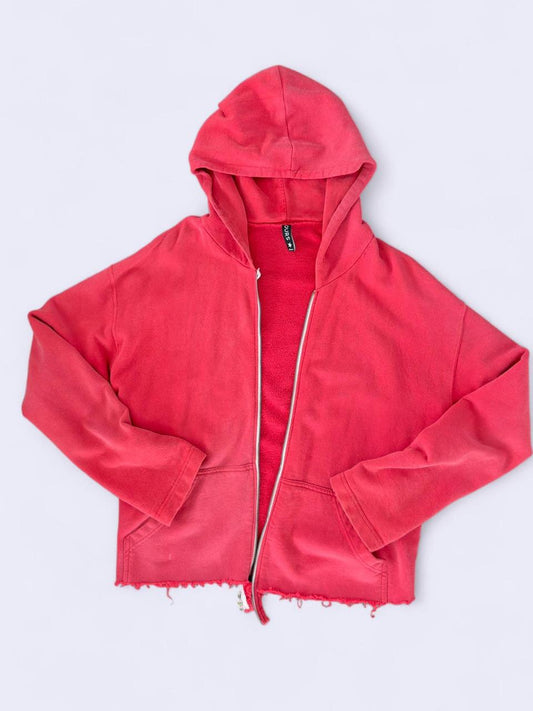 Distressed Red Zip Hoodie – Y2K Core