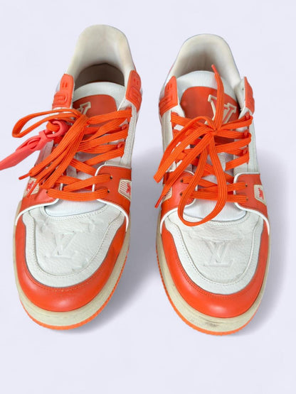 Orange + white Louis Vuitton Trainers