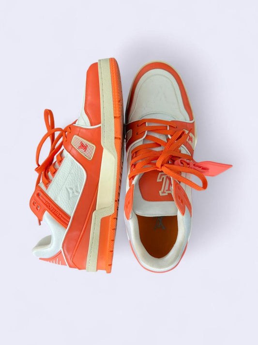 Orange + white Louis Vuitton Trainers