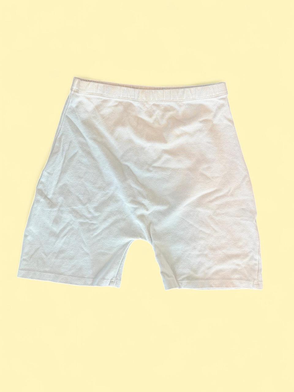 Brandy Melville White Cotton Biker Shorts