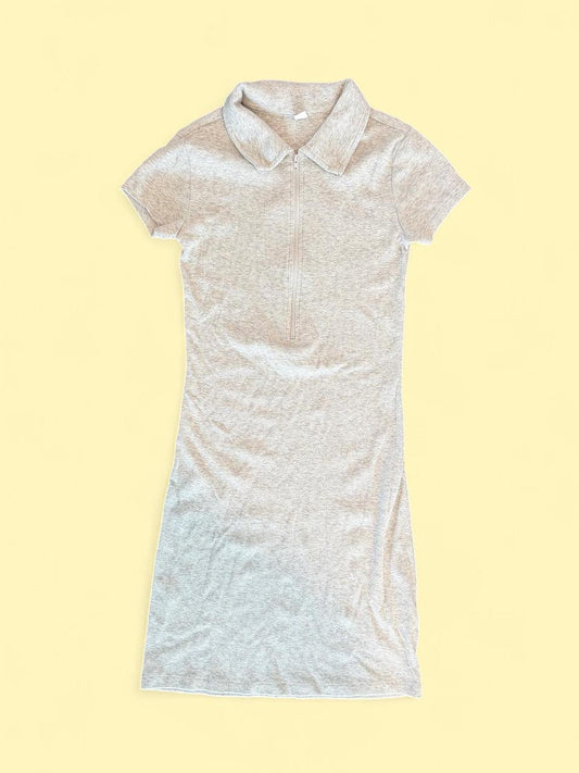 BP Grey Collared Zip Polo Mini Dress