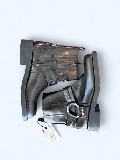 ZARA Black Leather Ankle Boots