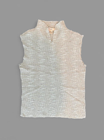 Vintage Plissè Crinkle Sleeveless Top