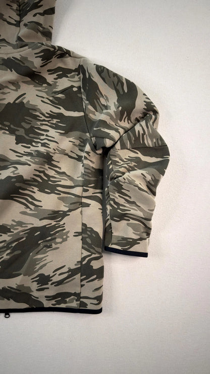 Vintage Nike Tiger Camo Full Zip Hoodie Olive Green Y2K Techwear Streetwear - Men’s Medium