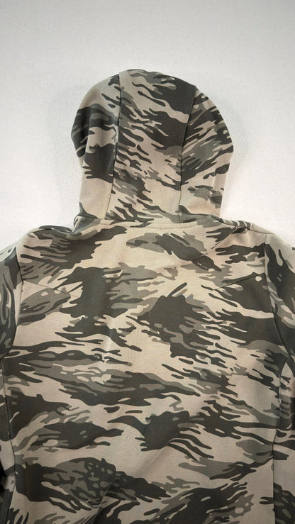 Vintage Nike Tiger Camo Full Zip Hoodie Olive Green Y2K Techwear Streetwear - Men’s Medium