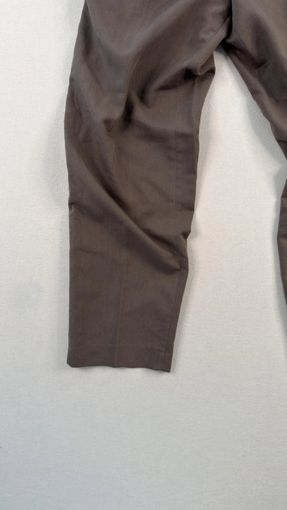 Vintage Brown Pleated Tailored Dress Trousers 32x32 – Minimal Straight Leg Pants