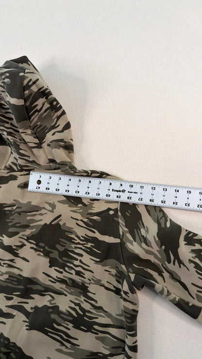 Vintage Nike Tiger Camo Full Zip Hoodie Olive Green Y2K Techwear Streetwear - Men’s Medium