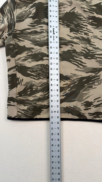 Vintage Nike Tiger Camo Full Zip Hoodie Olive Green Y2K Techwear Streetwear - Men’s Medium