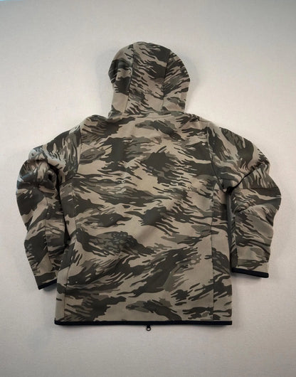 Vintage Nike Tiger Camo Full Zip Hoodie Olive Green Y2K Techwear Streetwear - Men’s Medium