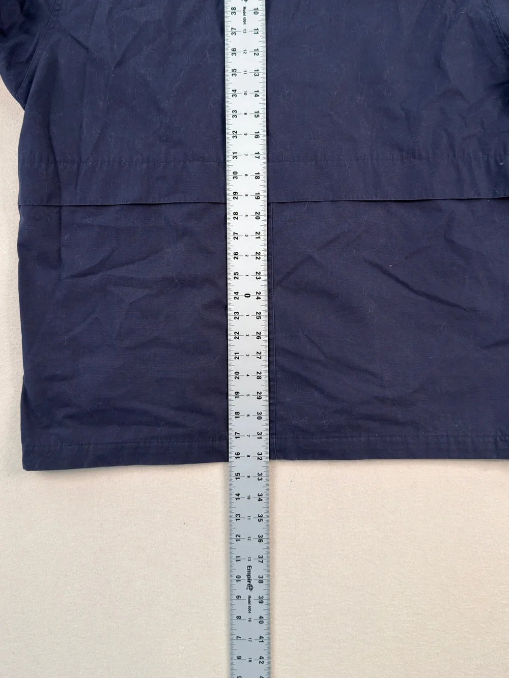 Vintage London Fog Navy Lightweight Jacket XL | Beige Collar Minimal Classic Zip Coat