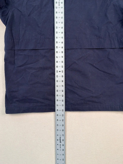 Vintage London Fog Navy Lightweight Jacket XL | Beige Collar Minimal Classic Zip Coat