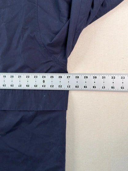 Vintage London Fog Navy Lightweight Jacket XL | Beige Collar Minimal Classic Zip Coat