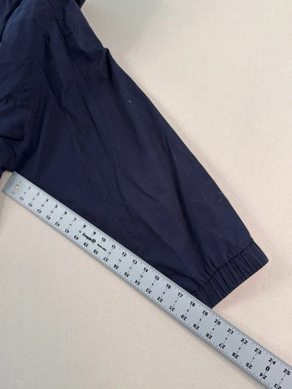 Vintage London Fog Navy Lightweight Jacket XL | Beige Collar Minimal Classic Zip Coat