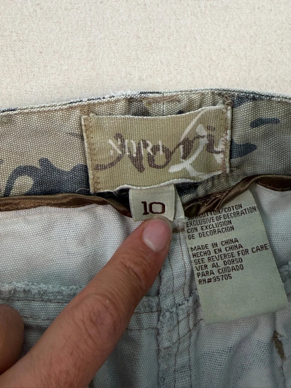 Mudd Y2K Camo Mermaid Maxi Skirt Size 10 | Low Rise Distressed Grunge Streetwear