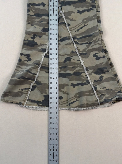 Mudd Y2K Camo Mermaid Maxi Skirt Size 10 | Low Rise Distressed Grunge Streetwear