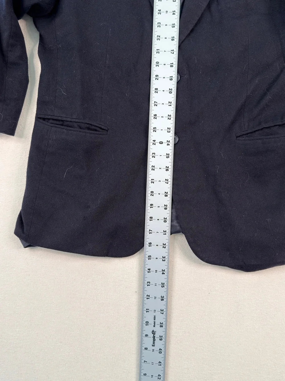 Vintage Gianfranco Ruffini Italy Black Wool Blazer Jacket 44R XL Quiet Luxury Minimalist