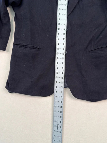 Vintage Gianfranco Ruffini Italy Black Wool Blazer Jacket 44R XL Quiet Luxury Minimalist