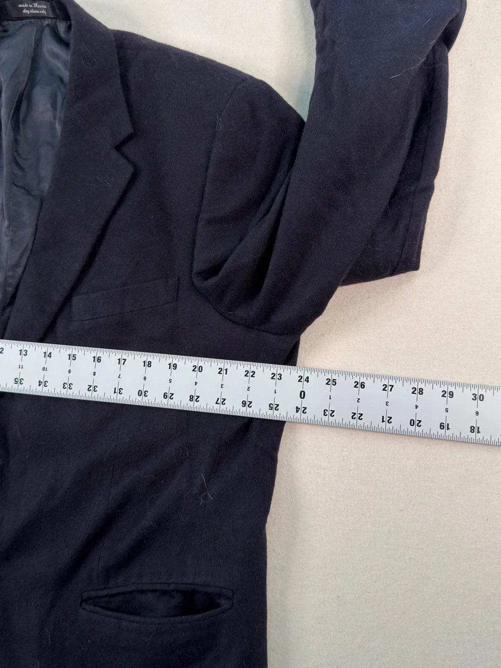 Vintage Gianfranco Ruffini Italy Black Wool Blazer Jacket 44R XL Quiet Luxury Minimalist