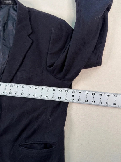 Vintage Gianfranco Ruffini Italy Black Wool Blazer Jacket 44R XL Quiet Luxury Minimalist