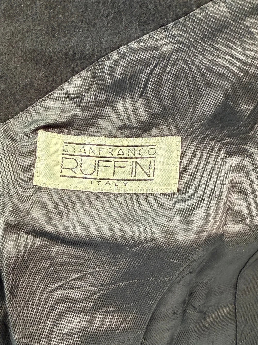 Vintage Gianfranco Ruffini Italy Black Wool Blazer Jacket 44R XL Quiet Luxury Minimalist