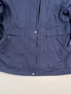 Vintage London Fog Navy Lightweight Jacket XL | Beige Collar Minimal Classic Zip Coat